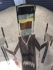 Vintage 1930 Authentic Fred Harvey Navaho Yei Rug X-Large 92”x 55” - Additional view 14