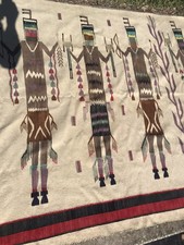 Vintage 1930 Authentic Fred Harvey Navaho Yei Rug X-Large 92”x 55” - Additional view 4