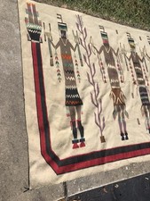 Vintage 1930 Authentic Fred Harvey Navaho Yei Rug X-Large 92”x 55” - Additional view 5