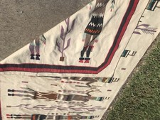 Vintage 1930 Authentic Fred Harvey Navaho Yei Rug X-Large 92”x 55” - Additional view 6