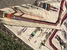 Vintage 1930 Authentic Fred Harvey Navaho Yei Rug X-Large 92”x 55” - Additional view 8