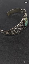Vintage Navajo “Fred Harvey Era” 1900-1950s Turquoise 925 Sterling Cuff Bracelet - Additional view 7