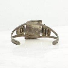 Fred Harvey Era Orange Petrified Wood Cuff Sterling Silver Bracelet - Additional view 8