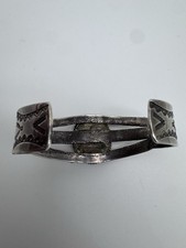 NATIVE AMERICAN NAVAJO BEAUTIFUL TURQUOISE & STERLING FRED HARVEY ERA CUFF - Additional view 4