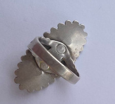 Fred Harvey Era Block Turquoise Sterling Silver Ring Size ~ 5.5 - Additional view 1