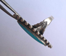 Fred Harvey Era Block Turquoise Sterling Silver Ring Size ~ 5.5 - Additional view 2