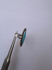 Fred Harvey Era Block Turquoise Sterling Silver Ring Size ~ 5.5 - Additional view 6