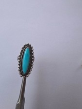 Fred Harvey Era Block Turquoise Sterling Silver Ring Size ~ 5.5 - Additional view 7