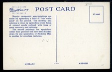 1937 Fred Harvey New Mexico Medicine Man and Sand Painting Vintage Postcard - Additional view 1