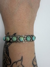 NATIVE AMERICAN NAVAJO OLD ROYSTON TURQUOISE & STERLING BRACELET FRED HARVEY ERA - Additional view 1