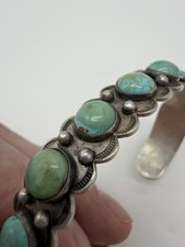 NATIVE AMERICAN NAVAJO OLD ROYSTON TURQUOISE & STERLING BRACELET FRED HARVEY ERA - Additional view 3