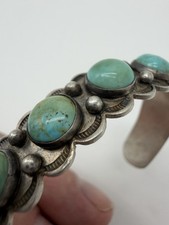 NATIVE AMERICAN NAVAJO OLD ROYSTON TURQUOISE & STERLING BRACELET FRED HARVEY ERA - Additional view 4