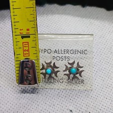 Vtg Fred Harvey Era Sterling Silver Whirling Log Post Stud Earrings - New NOS - Additional view 2