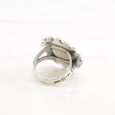 Fred Harvey Era Turquoise Circle Sterling Silver Ring Size 6 3/4 - Additional view 7