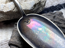 Vintage Southwestern TURQUOISE CABOCHON STERLING SPOON hand stamping Fred Harvey - Additional view 2