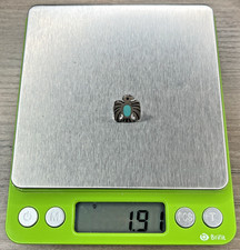 Vintage Thunderbird Tie Tack Fred Harvey Era Sterling Silver 925 Turquoise Inlay - Additional view 3