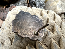 Single vintage TURQUOISE + STERLING SILVER earring Fred Harvey Era concho style - Additional view 3