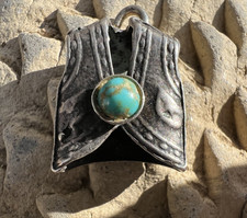 Vintage Southwestern COWBOY VEST CHARM sterling silver Fred Harvey era