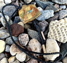 Huge vintage Fred Harvey Era bolo tie Midcentury MCM roadrunner turquoise 17