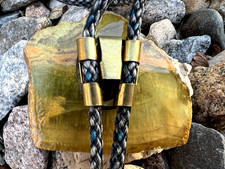 Huge vintage Fred Harvey Era bolo tie Midcentury MCM roadrunner turquoise 17