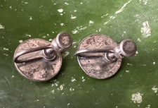 Vintage SOUTHWESTERN COILED SNAKE SCREWBACK EARRINGS Fred Harvey era 1/2