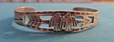 OLD PAWN FRED HARVEY ERA THUNDERBIRD CUFF STERLING SILVER 17.1g SOUTHWEST