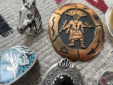 Lot of 15 SOUTHWESTERN BOLO SLIDES pendants only Fred Harvey Buffalo nickel - Additional view 6