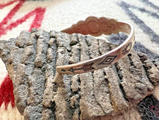 Old Pawn Vintage FRED HARVEY ERA TURQUOISE CUFF CHILD BRACELET sterling 4.75