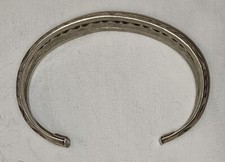 FRED HARVEY Cuff Bracelet Nickle Silver CARINATED Petite SNAKE EYES TURQUOISE - Additional view 4