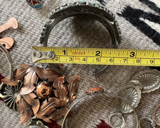 Vintage 18-PIECE lot jewelry tourist concho belts cuffs some Fred Harvey era - Additional view 18