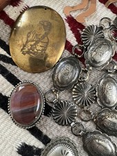 Vintage 18-PIECE lot jewelry tourist concho belts cuffs some Fred Harvey era - Additional view 7