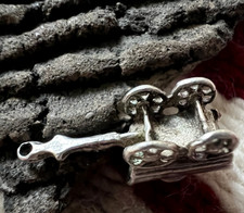 Vintage turquoise STERLING SILVER CONESTOGA WAGON CHARM .925 Fred Harvey era - Additional view 4