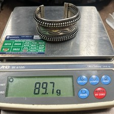 Vtg NAVAJO Fred Harvey Ingot Stamped Twist Sterling Silver Cuff Bracelet 89.7g - Additional view 6