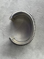 Vtg NAVAJO Fred Harvey Ingot Stamped Twist Sterling Silver Cuff Bracelet 89.7g - Additional view 7