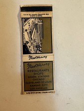 Matchbook cover - Fred Harvey's - Chicago Union Station - M10 - comb. ship!