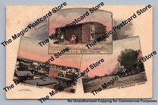 Syracuse Kansas Sod House Multiview Hand Colored Hamilton County Fred Harvey '13