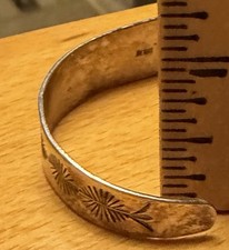 Navajo Native American Fred Harvey Era Turquoise Sterling Silver Cuff Bracelet - Additional view 11