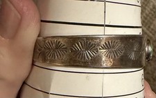 Navajo Native American Fred Harvey Era Turquoise Sterling Silver Cuff Bracelet - Additional view 5