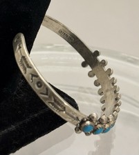 Fred Harvey Era Zuni Sterling SNAKE EYE Turquoise Row Arrows Cuff BRACELET 6.25” - Additional view 2