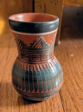 Small Navajo Etched Vase from Fred Harvey Gallery