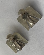 Vintage Navajo Green Turquoise & Sterling Thunderbird Earrings Fred Harvey Era - Additional view 1