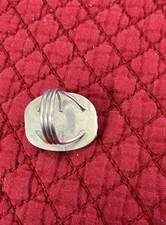 Vintage Navajo Fred Harvey Era Rectangular Green Turquoise Sterling Ring Sz 7.5 - Additional view 7