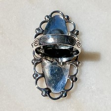 FRED HARVEY ERA SHADOW BOX TURQUOISE STOPLIGHT STAMPED STERLING SILVER RING 6.75 - Additional view 9