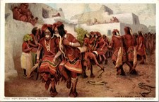 Hopi Snake Dance Arizona Postcard E. Irving Couse Fred Harvey Painted Desert