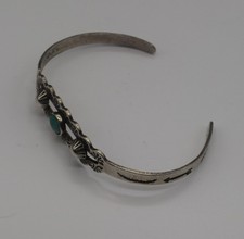 FRED HARVEY ERA TURQUOISE STERLING SILVER CUFF BRACELET MARKED - Additional view 2