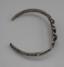 FRED HARVEY ERA TURQUOISE STERLING SILVER CUFF BRACELET MARKED - Additional view 13