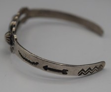 FRED HARVEY ERA TURQUOISE STERLING SILVER CUFF BRACELET MARKED - Additional view 3