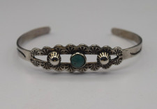 FRED HARVEY ERA TURQUOISE STERLING SILVER CUFF BRACELET MARKED - Additional view 4
