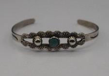 FRED HARVEY ERA TURQUOISE STERLING SILVER CUFF BRACELET MARKED - Additional view 10
