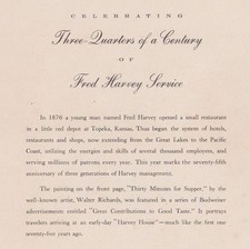 Fred Harvey - Three Quarter of a Century of Fred Harvey Service - PRISTINE L@@K - Additional view 4